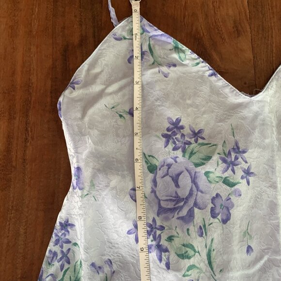August Silk Womens Vintage Y2K Slip Dress Sz Medium Blue Floral Cottagecore Boho - Picture 10 of 14